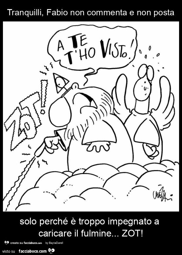 Cavez. A te t'ho visto&hellip; ZOT! Tranquilli, Fabio non commenta e non posta solo perché è troppo impegnato a caricare il fulmine&hellip; zot