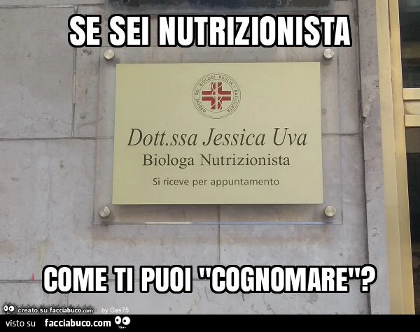 Se sei nutrizionista come ti puoi "cognomare"?
