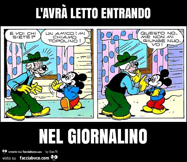 L'avrà letto entrando nel giornalino