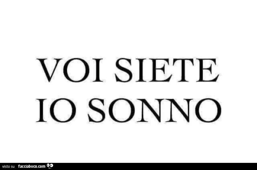 Voi siete io sonno