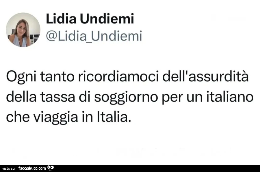 Ogni tanto ricordiamoci dell'assurdità della tassa di soggiorno per un italiano che viaggia in italia