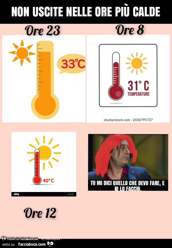 Non uscite nelle ore più calde