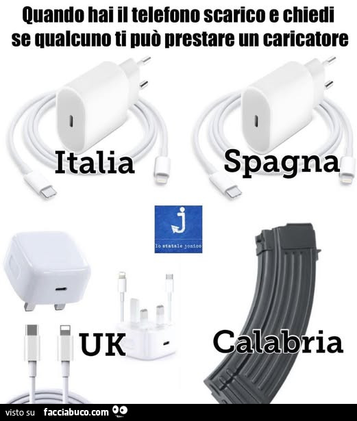 Quando hai il telefono scarico e chiedi se qualcuno ti può prestare un caricatore