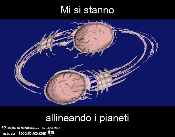 Mi si stanno allineando i pianeti. Da un disegno di Gerry Turano, courtesy a sua insaputa
