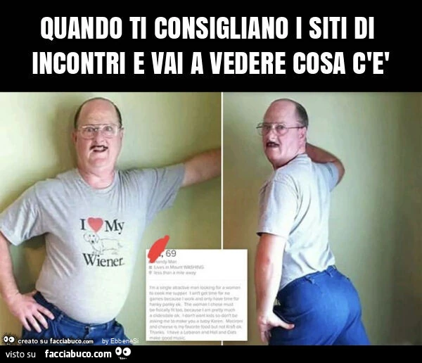 Quando ti consigliano i siti di incontri e vai a vedere cosa c'è
