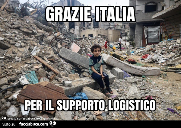 Grazie italia per il supporto logistico
