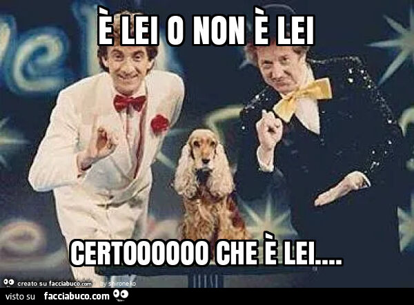 È lei o non è lei certoooooo che è lei