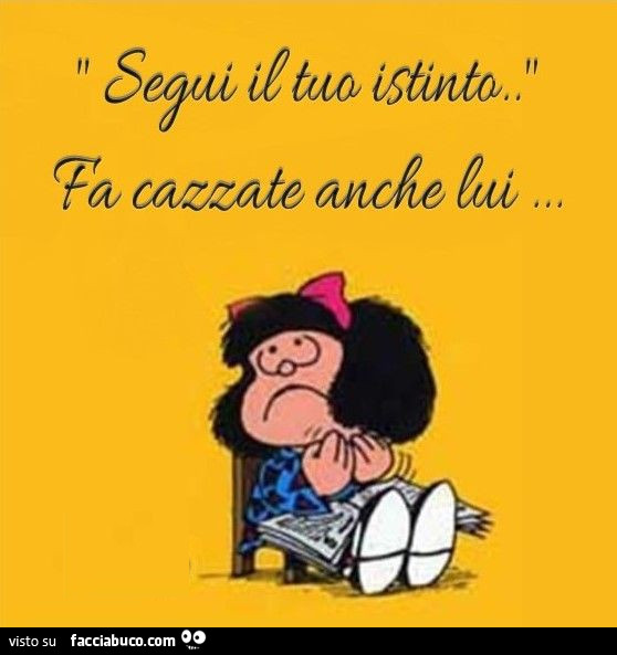 Segui il tuo istinto. Fa cazzate anche lui