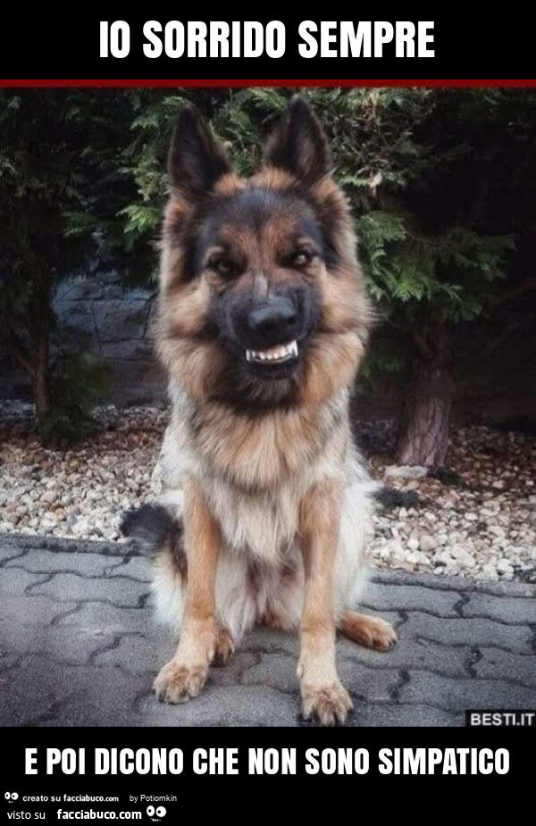 Io sorrido sempre e poi dicono che non sono simpatico