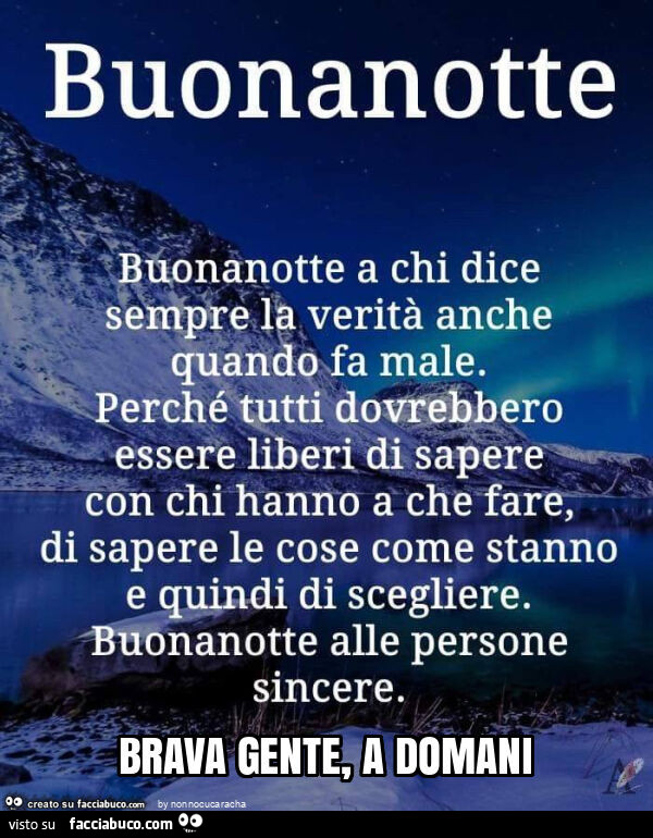 Brava gente, a domani