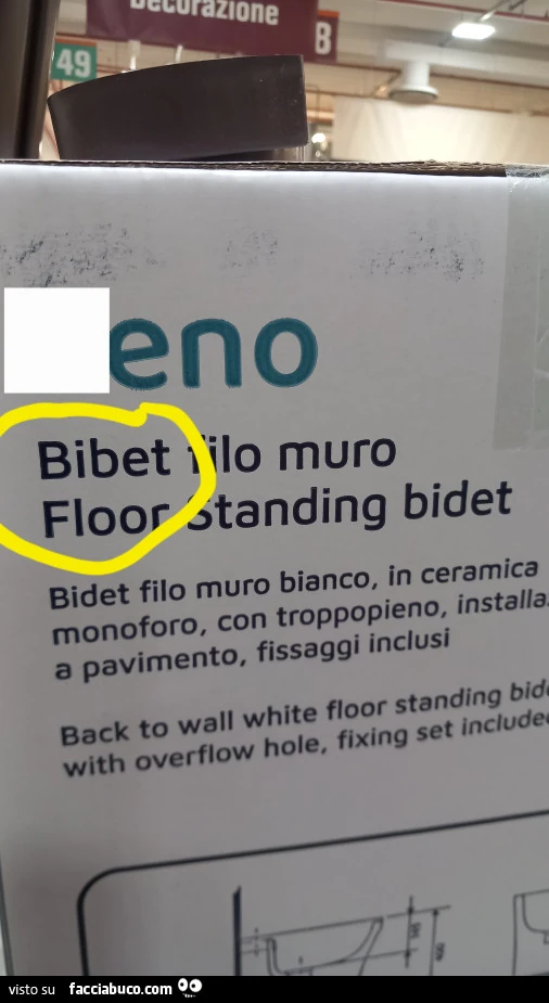 Bidet scritta sbagliata