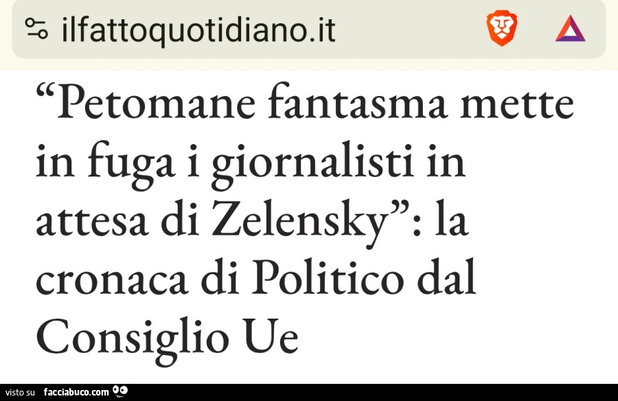 Petomane fantasma mette in fuga i giornalisti in attesa di zelensky