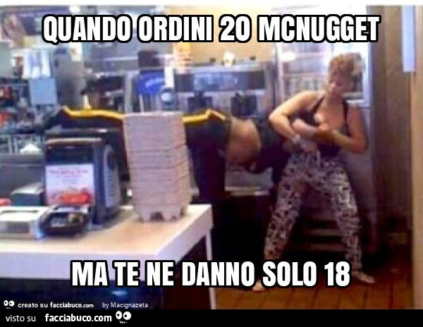 Quando ordini 20 mcnugget ma te ne danno solo 18