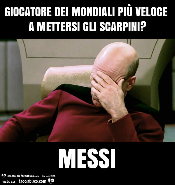 Giocatore dei mondiali piu veloce a mettere gli scarpini? Messi