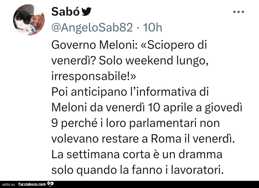 Governo meloni: sciopero di venerdì? Solo weekend lungo, irresponsabile
