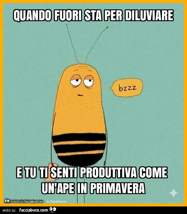 Quando fuori sta per diluviare e tu ti senti produttiva come un'ape in primavera