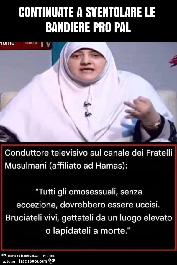 Continuate a sventolare le bandiere pro pal