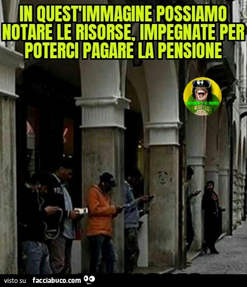 In quest'immagine possiamo notare le risorse impegnate per pagarci la pensione