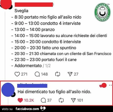 Hai dimenticato tuo figlio all'asilo nido