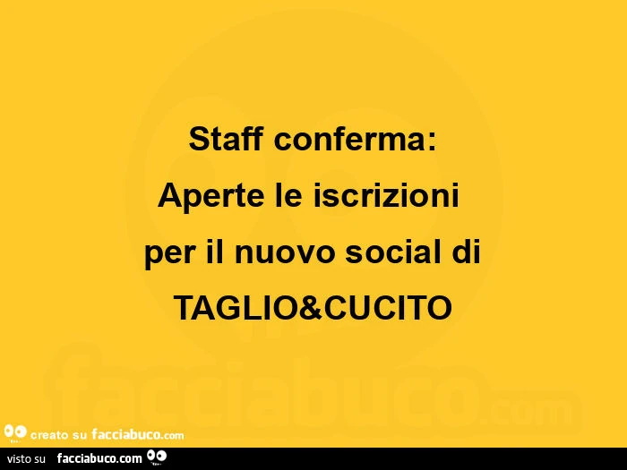 Staff conferma: aperte le iscrizioni per il nuovo social di taglio&cucito
