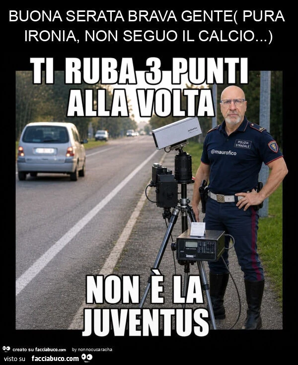 Buona serata brava gente( pura ironia, non seguo il calcio&hellip; )