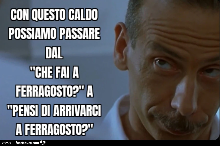 Con questo caldo possiamo passare dal "Che fai a Ferragosto? " A "Pensi di arrivarci a Ferragosto? "