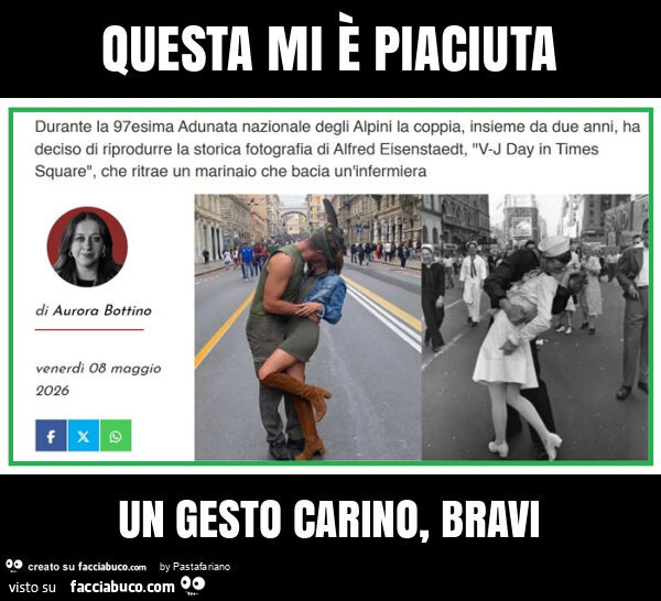 Questa mi è piaciuta un gesto carino, bravi