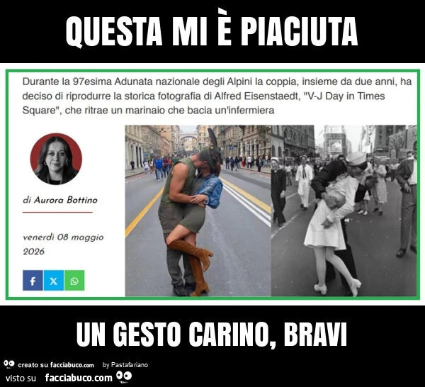 Questa mi è piaciuta un gesto carino, bravi