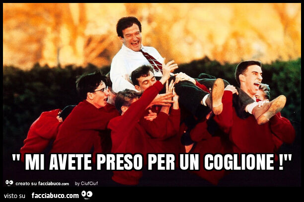 " mi avete preso per un coglione! "