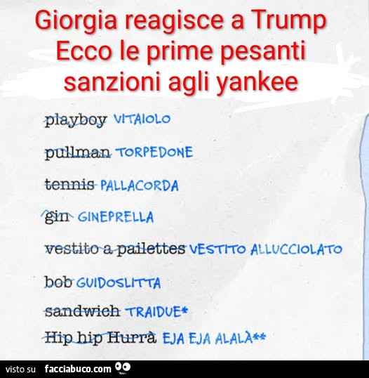 Giorgia reagisce a trump ecco le prime pesanti sanzioni agli yankee