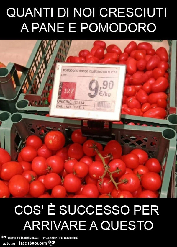 Quanti di noi cresciuti a pane e pomodoro cos' è successo per arrivare a questo