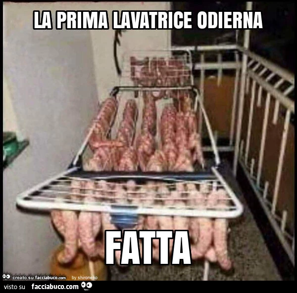 La prima lavatrice odierna fatta