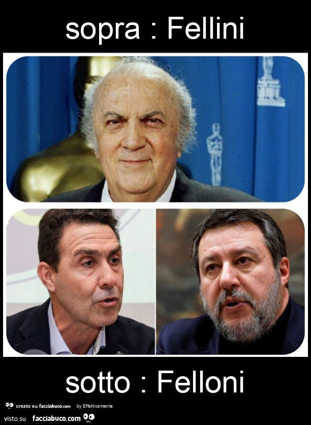 Sopra: fellini sotto: felloni