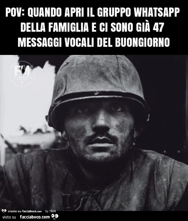 Pov: quando apri il gruppo whatsapp della famiglia e ci sono già 47 messaggi vocali del buongiorno
