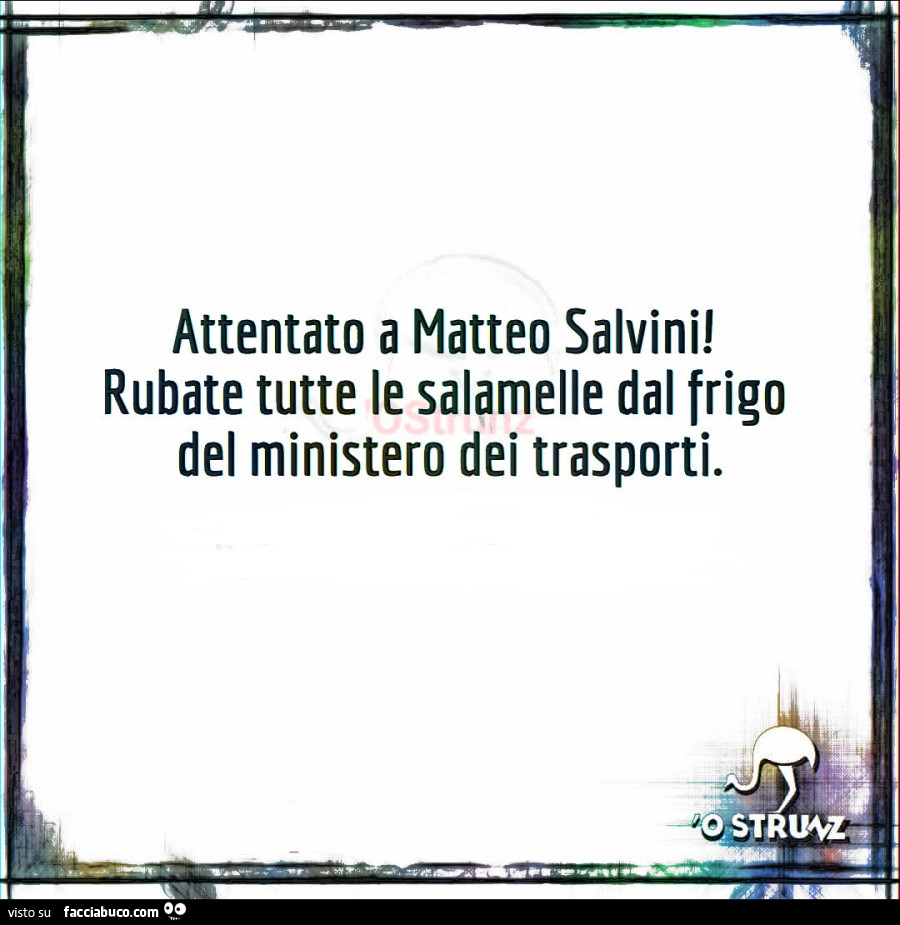 Attentato a matteo salvini! Rubate tutte le salamelle dal frigo del ministero dei trasporti