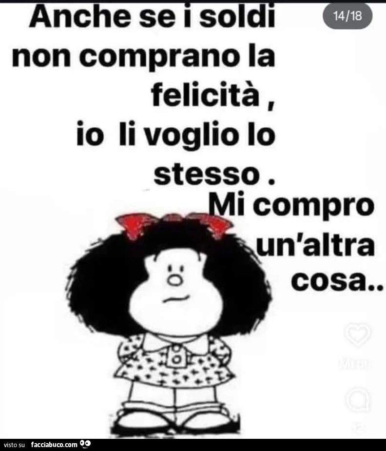 I soldini servono sempre&hellip; non solo x comprare la felicità