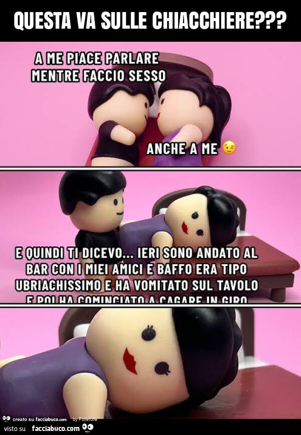 Questa va sulle chiacchiere?