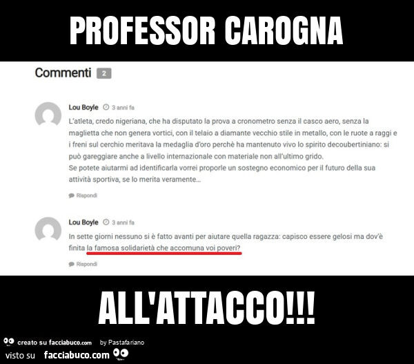 Professor carogna all'attacco