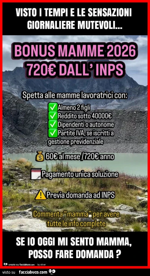 Visto i tempi e le sensazioni giornaliere mutevoli&hellip; se io oggi mi sento mamma, posso fare domanda?