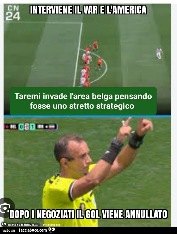 Interviene il var e l'america dopo i negoziati il gol viene annullato