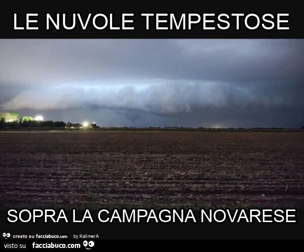 Le nuvole tempestose sopra la campagna novarese