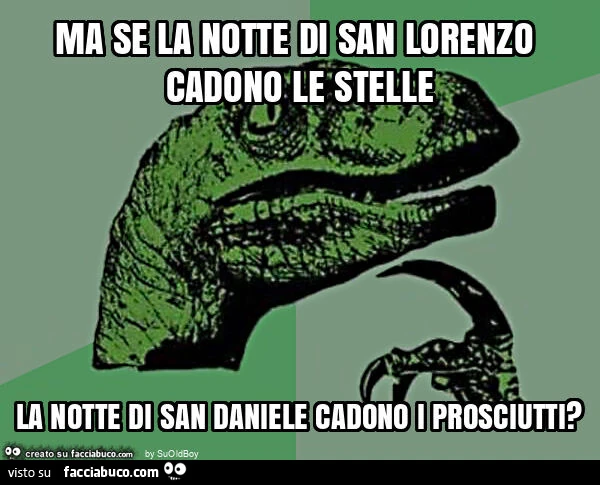 Ma se la notte di san lorenzo cadono le stelle la notte di san daniele cadono i prosciutti?