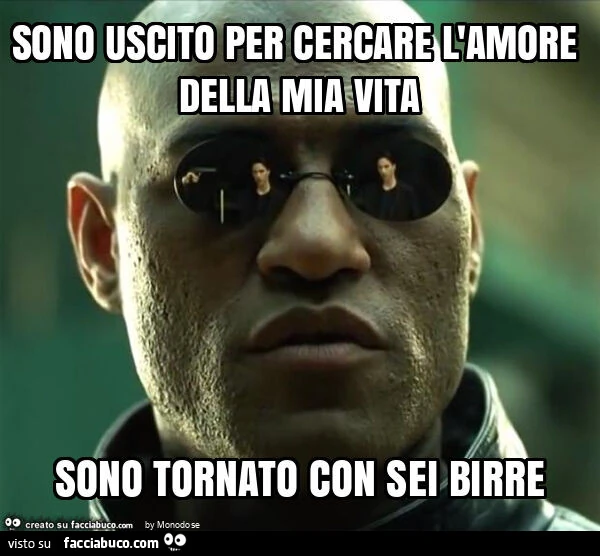 Sono uscito per cercare l'amore della mia vita sono tornato con sei birre