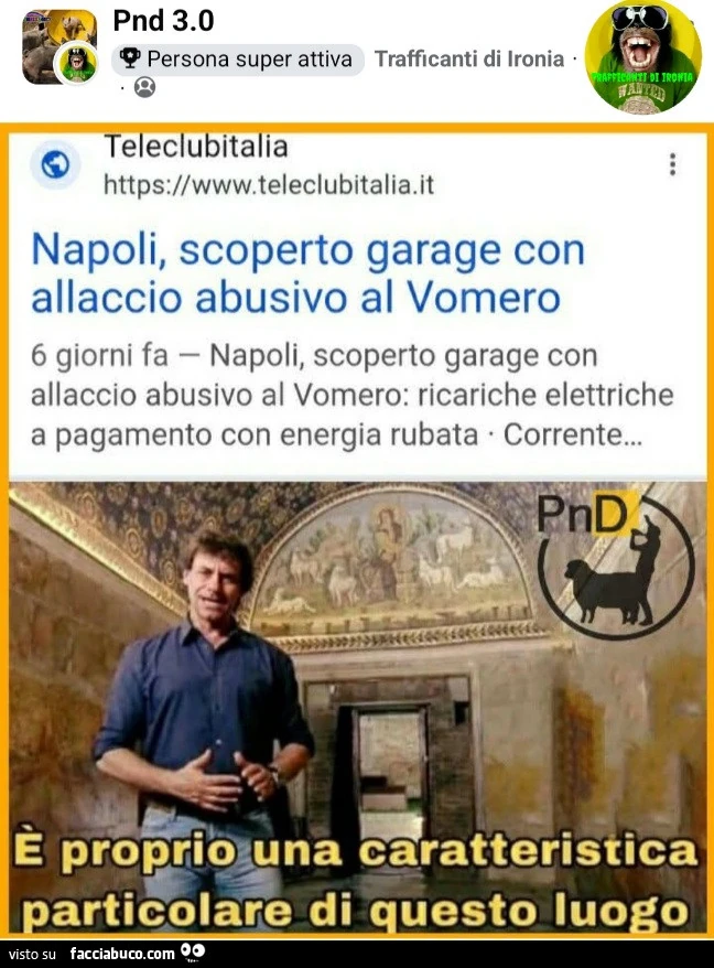Napoli scoperto garage con allaccio al voterò