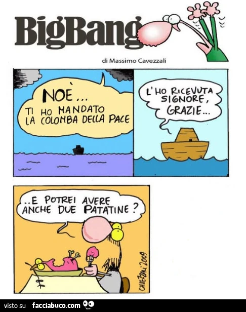 Cavez. Noè, ti ho mandato la colomba della pace