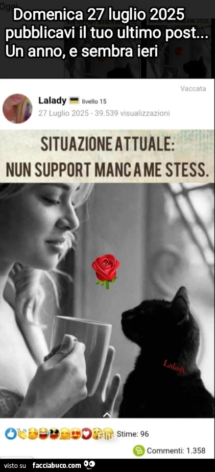 Un anno e sembra ieri