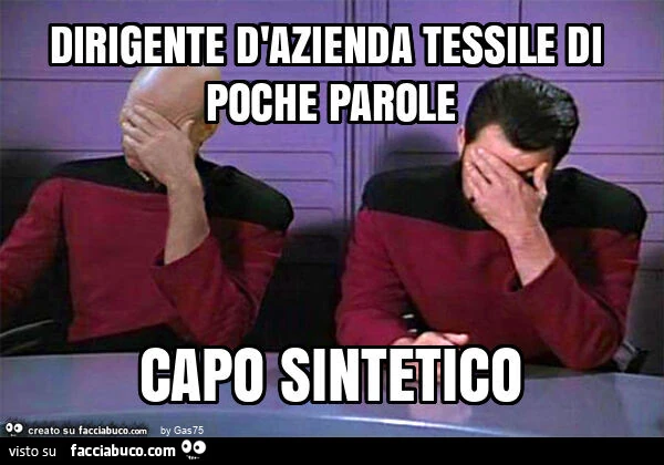 Dirigente d'azienda tessile di poche parole capo sintetico