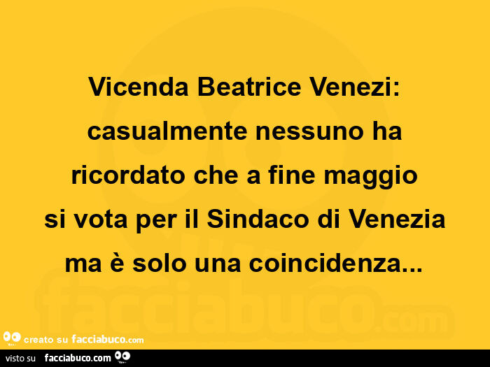 Vicenda beatrice venezi: casualmente nessuno ha ricordato che a fine maggio si vota per il sindaco di venezia ma è solo una coincidenza