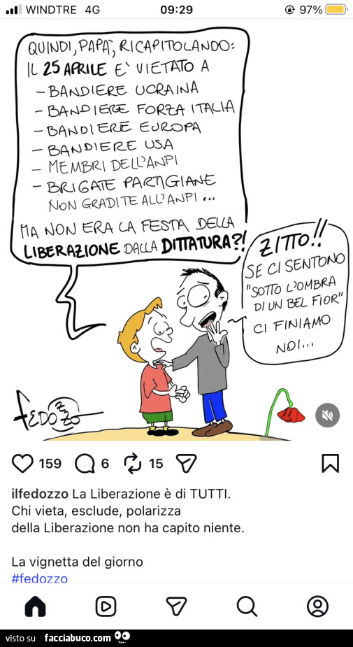 Quindi papà ricapitolando: il 25 Aprile è vietato a