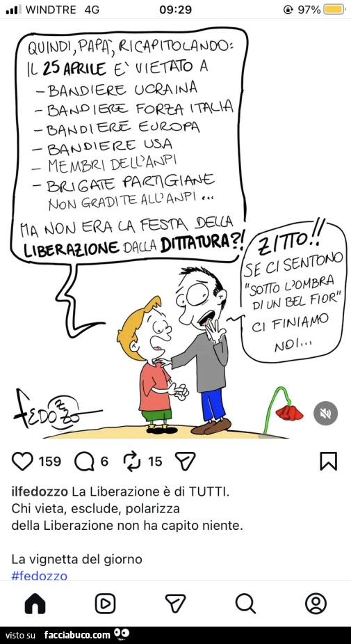Quindi papà ricapitolando: il 25 Aprile è vietato a